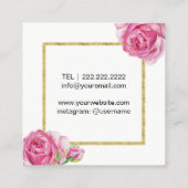 ラッシュメイクアップアーティストモダンフローラ美しいサロン スクエア名刺 (裏面)