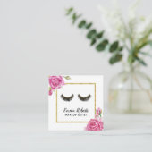 ラッシュメイクアップアーティストモダンフローラ美しいサロン スクエア名刺 (スタンド正面)