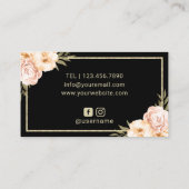 ラッシュメイクアップアーティストモダンフローラ美しいサロン 名刺 (裏面)