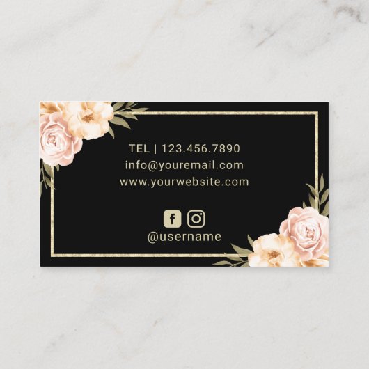 ラッシュメイクアップアーティストモダンフローラ美しいサロン 名刺 (裏面)