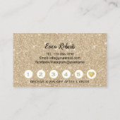 ラッシュメイクアップアーティストモダン金ゴールドまつ毛ロイヤリティ ロイヤリティカード (裏面)