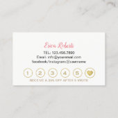 ラッシュメイクアップアーティストモダン金ゴールドまつ毛ロイヤリティ ロイヤリティカード (裏面)