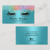 ラッシュメイクアップアーティストユニコーンドリップスターコイズサロン 名刺 (正面/裏面)