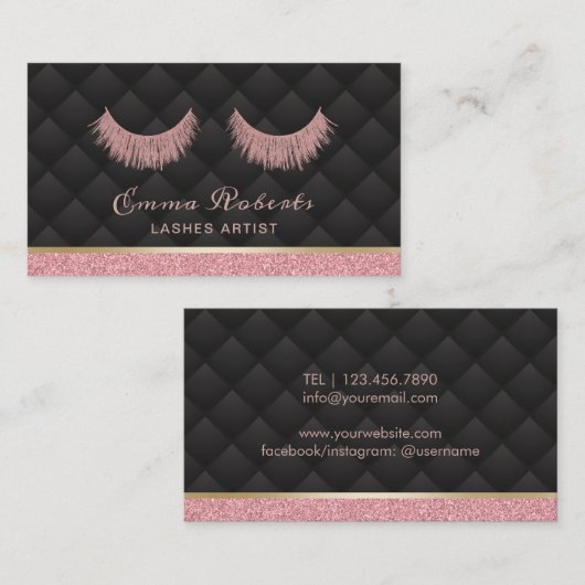 ラッシュメイクアップアーティストラグジュアリーアイドラッシュエクステンション 名刺 (正面/裏面)