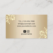 ラッシュメイクアップアーティストラグジュアリー金ゴールド美しいサロン 名刺 (裏面)