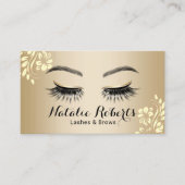 ラッシュメイクアップアーティストラグジュアリー金ゴールド美しいサロン 名刺 (正面)