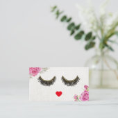 ラッシュメイクアップアーティストヴィンテージフローラ美しいサロン 名刺 (スタンド正面)