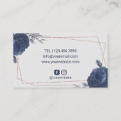 ラッシュメイクアップアーティスト海軍フローラ幾何学サロン 名刺 (裏面)