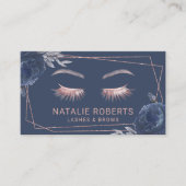 ラッシュメイクアップアーティスト海軍フローラ幾何学サロン 名刺 (正面)