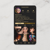 ラッシュメイクアップアーティスト爪、 ネイルテクブラックインスタグラム 名刺 (正面)