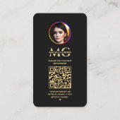 ラッシュメイクアップアーティスト爪、 ネイルテクブラックインスタグラム 名刺 (裏面)