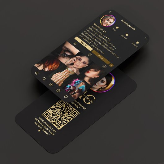 ラッシュメイクアップアーティスト爪、 ネイルテクブラックインスタグラム 名刺