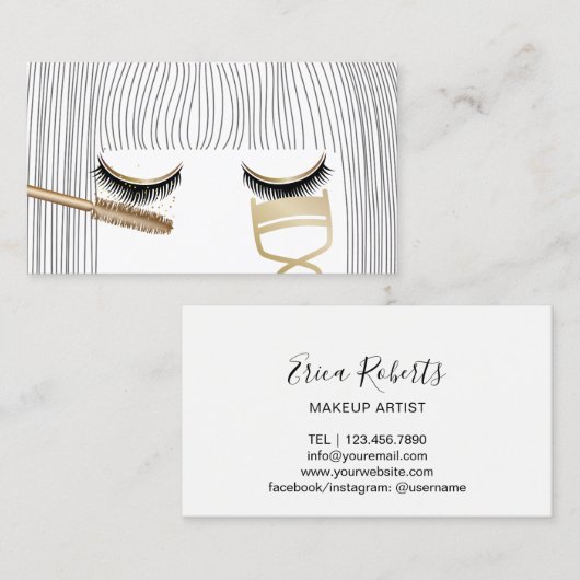 ラッシュメイクアップアーティスト美しいガールサロン 名刺 (正面/裏面)