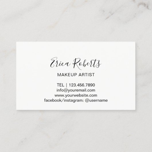 ラッシュメイクアップアーティスト美しいガールサロン 名刺 (裏面)