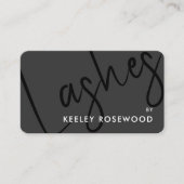 ラッシュメイクアップアーティスト美しいサロンエレガントブラック 名刺 (正面)