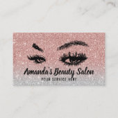 ラッシュメイクアップアーティスト美しいサロンバラ金ゴールドシルバー 名刺 (正面)