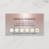 ラッシュメイクアップアーティスト赤面バラ金ゴールドサロンロイヤリティ ロイヤリティカード (裏面)