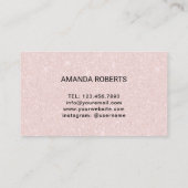 ラッシュメイクアップアーティスト赤面バラ金ゴールドタイポグラフィ 名刺 (裏面)