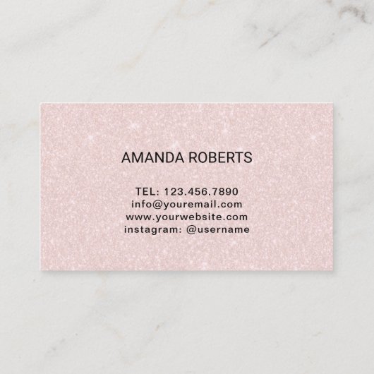 ラッシュメイクアップアーティスト赤面バラ金ゴールドタイポグラフィ 名刺 (裏面)