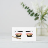 ラッシュメイクアップアーティスト金ゴールドグリッター美しいサロン 名刺 (スタンド正面)