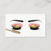 ラッシュメイクアップアーティスト金ゴールドグリッター美しいサロン 名刺 (正面)