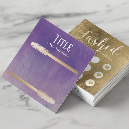 ラッシュメイクアップアーティスト金ゴールド&パープルロイヤリティパンチ ロイヤリティカード