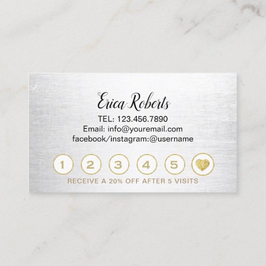 ラッシュメイクアップアーティスモダントシルバーサロンロイヤリティ ロイヤリティカード (裏面)