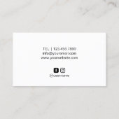 ラッシュメイクアップアーティスモダントシルバーストライプサロン 名刺 (裏面)