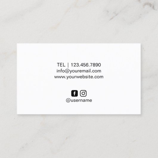 ラッシュメイクアップアーティスモダントシルバーストライプサロン 名刺 (裏面)