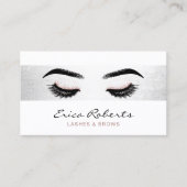 ラッシュメイクアップアーティスモダントシルバーストライプサロン 名刺 (正面)