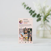 ラッシュメイクアップモダンアーティストピーチピンクインスタグラム 名刺 (スタンド正面)