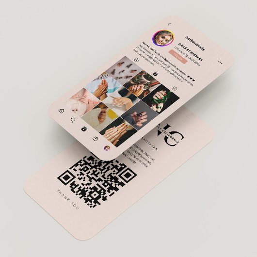 ラッシュメイクアップモダンアーティストピーチピンクインスタグラム 名刺