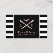 ラッシュメイクアップモダンアーティストブラック&ホワイトストライプアーティスト 名刺 (正面)