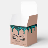 ラッシュメイクアップロゴグリッターティール（緑がかった色）ドリップスブティックバラ フェイバーボックス (オープン)