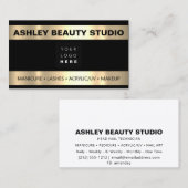 ラッシュメイクアップ爪、 ネイルスカスタムタイリスト金ゴールドブラック 名刺 (正面/裏面)