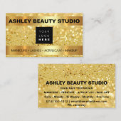 ラッシュメイクアップ爪、 ネイルスタイリカスタムスト金ゴールドグリッター 名刺 (正面/裏面)