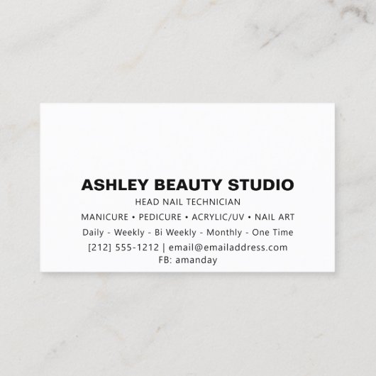 ラッシュメイクアップ爪、 ネイルスタイリカスタムスト金ゴールドバラ 名刺 (裏面)