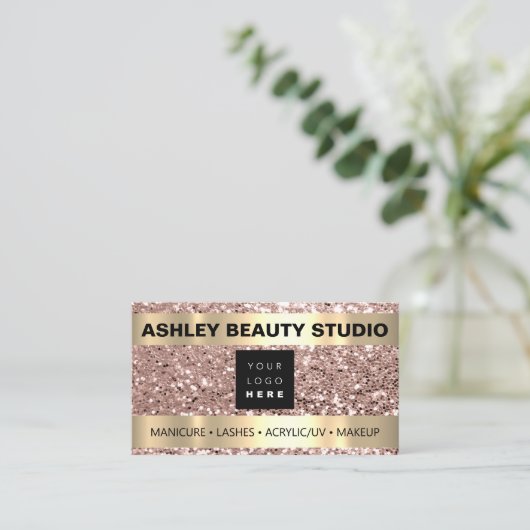 ラッシュメイクアップ爪、 ネイルスタイリカスタムスト金ゴールドバラ 名刺 (スタンド正面)