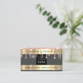 ラッシュメイクアップ爪、 ネイルロゴグリッターバラ金ゴールドグレー 名刺 (スタンド正面)