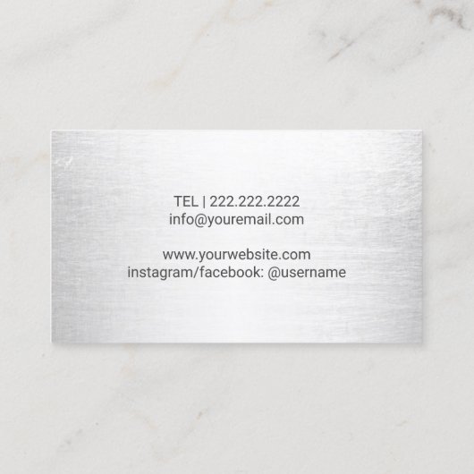 ラッシュメイクアップ美容師モダン金ゴールド&シルバー 名刺 (裏面)