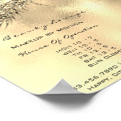 ラッシュメイクアップ開館時間金ゴールドサロンメタルルクス ポスター (角)