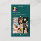 ラッシュメモダンークアップアーティストダークティール（緑がかった色）インスタグラム 名刺 (正面)