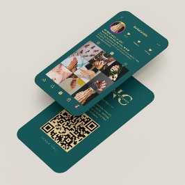 ラッシュメモダンークアップアーティストダークティール（緑がかった色）インスタグラム 名刺