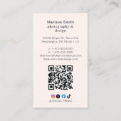 ラッシュメモダンークアップアーティストパステルピンクモノグラムB 名刺 (裏面)