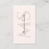 ラッシュメモダンークアップアーティストパステルピンクモノグラムB 名刺 (正面)