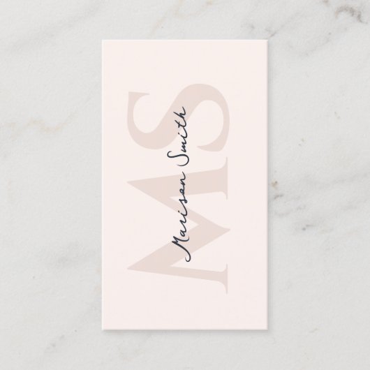 ラッシュメモダンークアップアーティストパステルピンクモノグラムB 名刺 (正面)