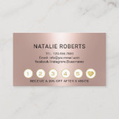 ラッシュメークアップアーティストバラゴールドフォイルサロンロイヤリティ ロイヤリティカード (裏面)