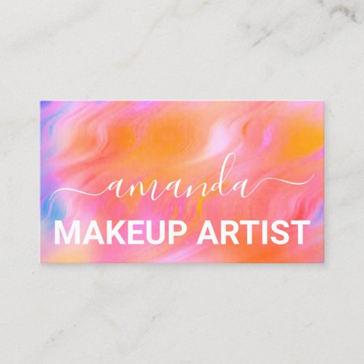 ラッシュメ気にークのロゴホログラフ絵を描グラフ 名刺 (正面)