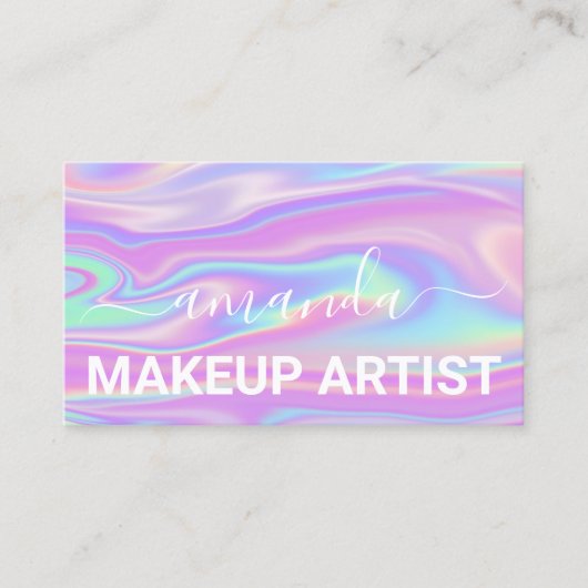 ラッシュメ気にークアップロゴホログラフィ絵を描ック 名刺 (正面)