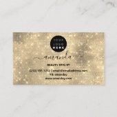 ラッシュメ気にークアップロゴ抽象芸術金ゴールドスパーク 名刺 (裏面)